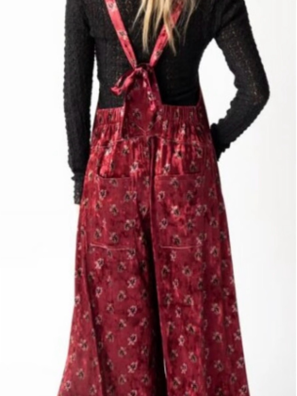 NATURAL LIFE Burgundy Floral Velvet Jumper - Picture 3 of 8